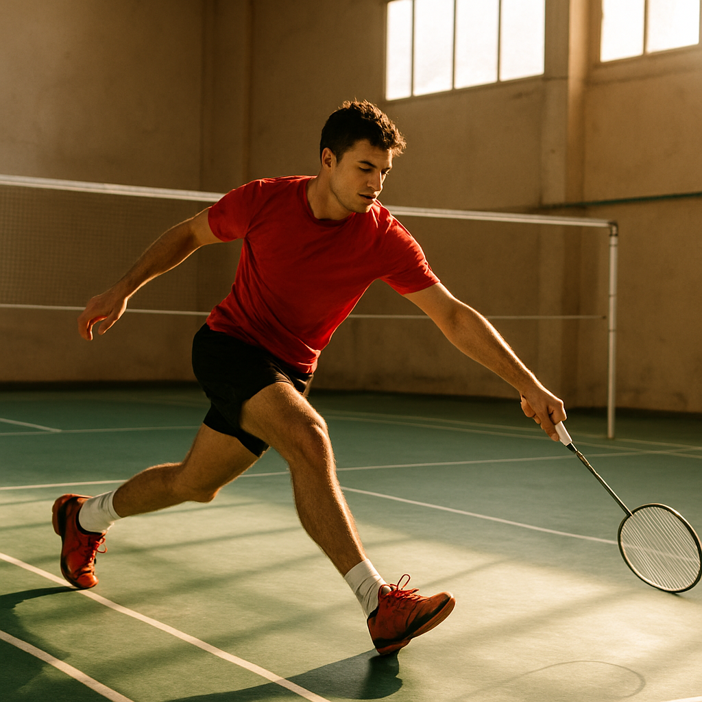 Sesión de entrenamiento de bádminton